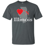 Luv'N  Illinois Premium Design Silhouette T-Shirt