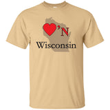 Luv'N Wisconsin Premium Design Silhouette T-Shirt