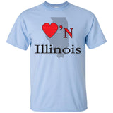 Luv'N  Illinois Premium Design Silhouette T-Shirt